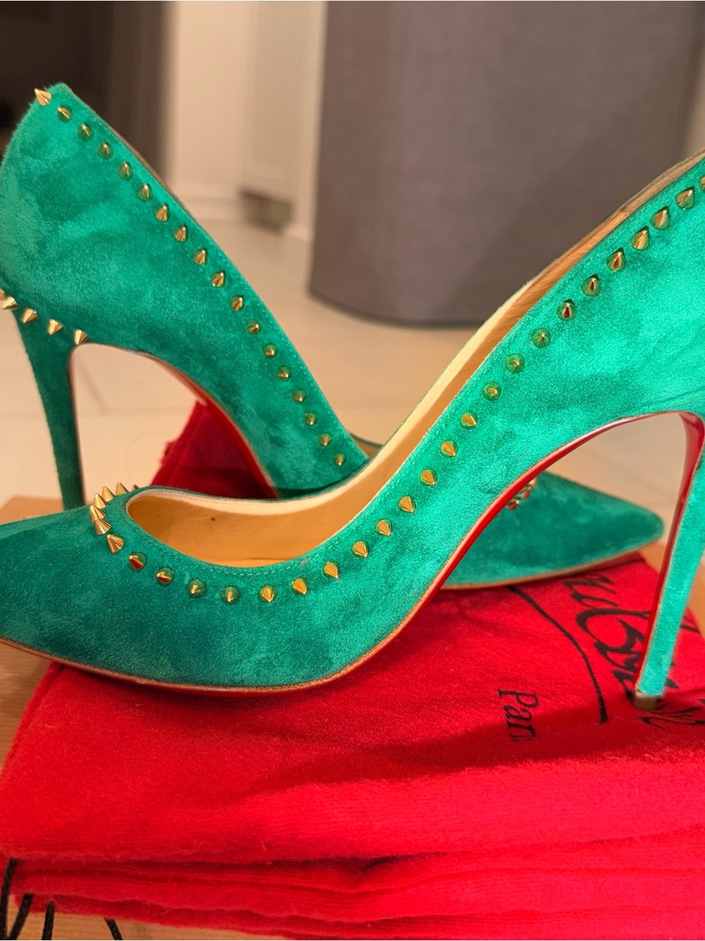 Christian Louboutin ANJALINA 100 VEAU VELOURS - Picture 5 of 9